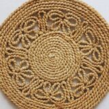 Vintage 70s braided rope table mat