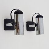 Pair of Targetti style adjustable spotlight wall lights from the 1970s