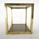Italian Mid-Century Brass and Smoked Glass Table, 1970's