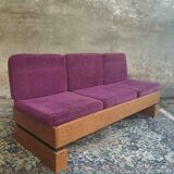 Old sofa design retro purple couch 60s