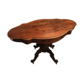 Violin table with 2 drawers in walnut.
