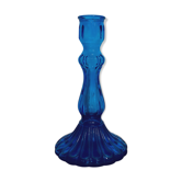 Blue glass candlestick