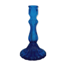 Blue glass candlestick