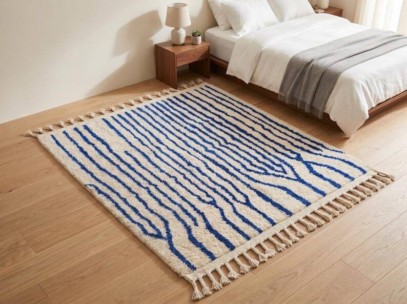 Custom-made traditional pure wool rug size 2/3 m