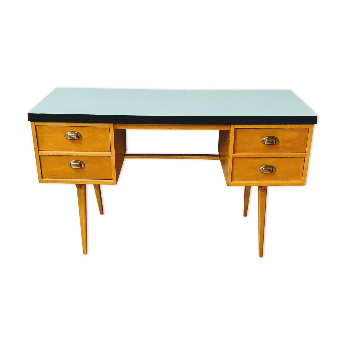 Vintage wooden desk / spindle feet