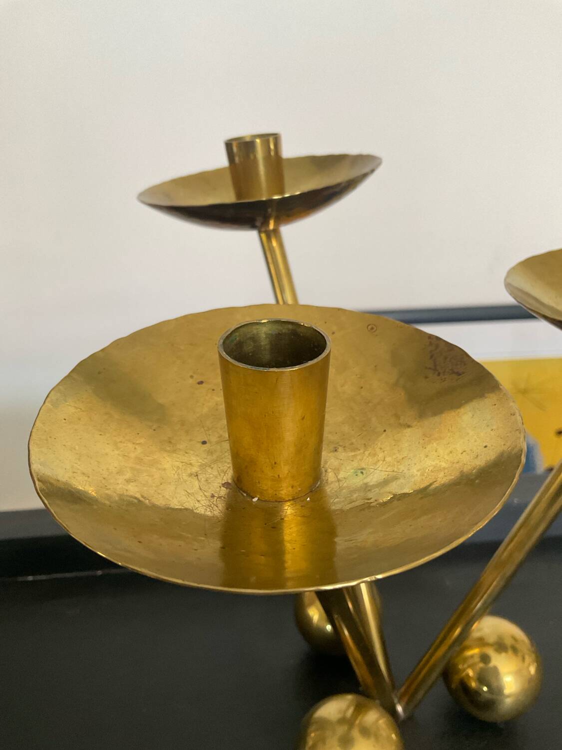 Pair of modernist bronze candlesticks