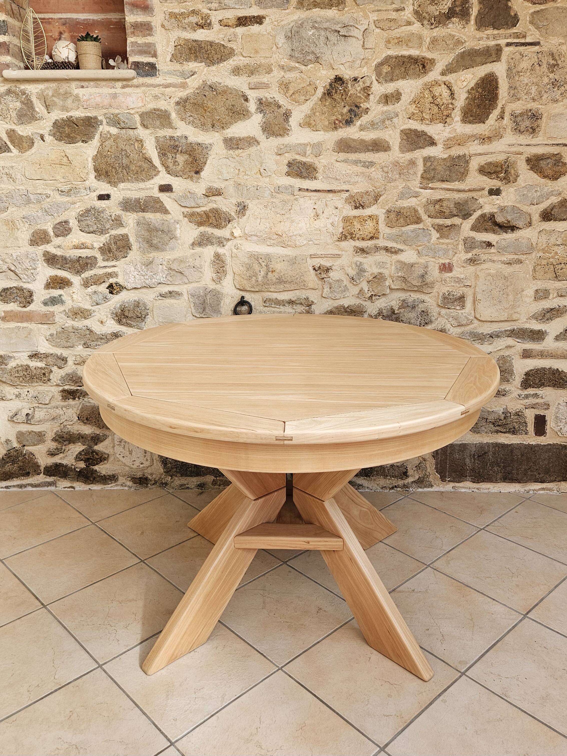 Table ronde orme style Pierre Chapo