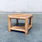 Handcrafted Bamboo Corner Table Set, 1970s, Set of 2