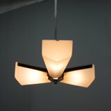 Mid-Century Plastic and Metal Chandelier by Lidokov, Czechoslovakia, 1970s