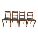 Set of 4 chic wooden chairs with firm fabric seats in Louis Philippe style – Completely revamped