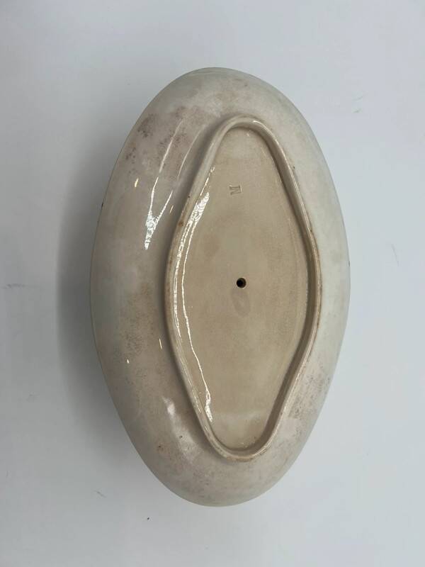Saucière terre de fer, motifs nénuphars