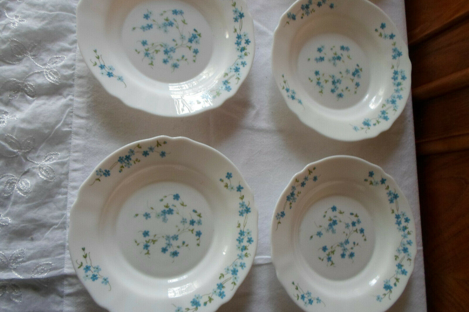 6 plates Veronica hollow blue flowers myosotis arcopal
