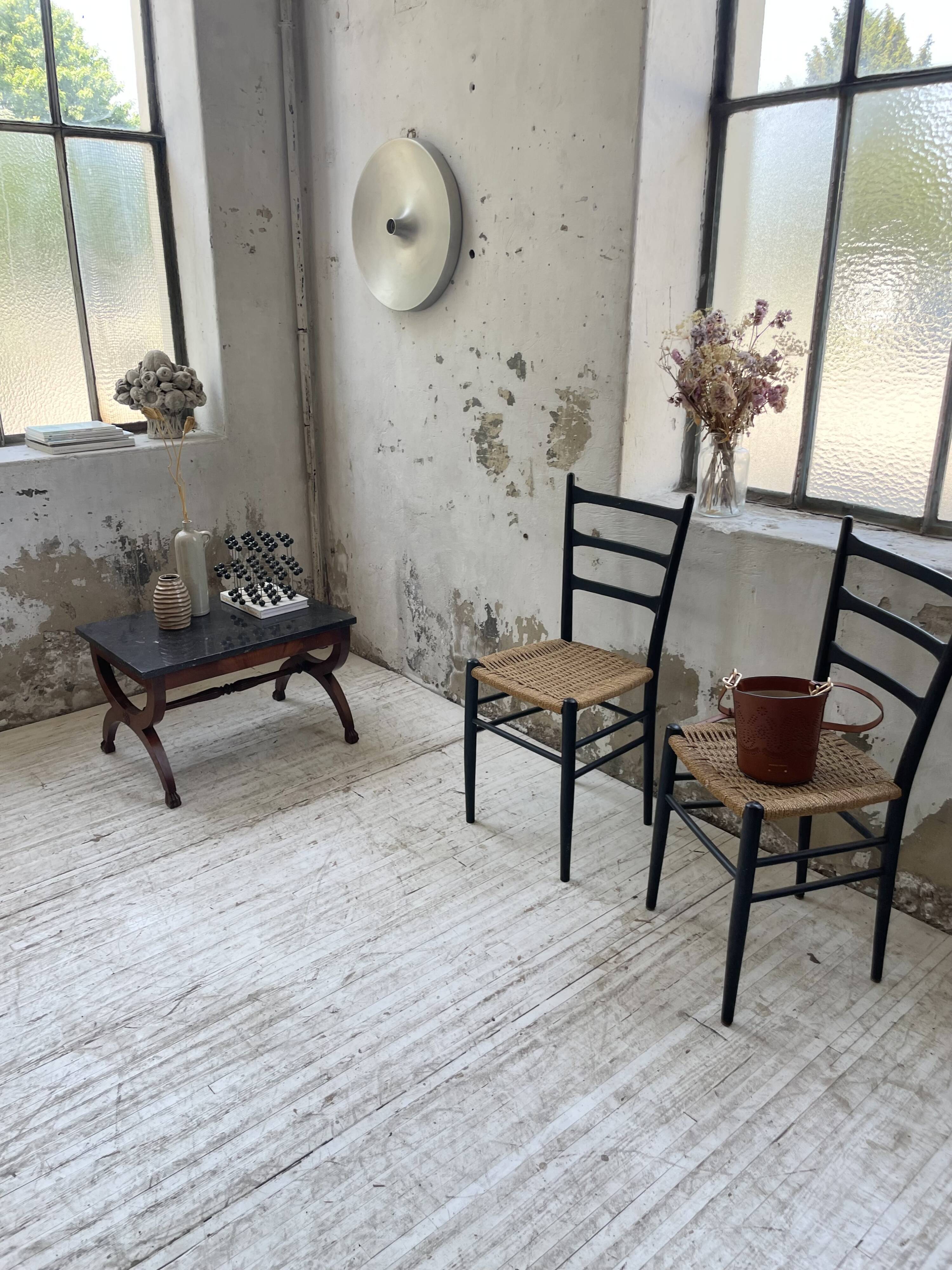 Empire style marble and mahogany coffee table