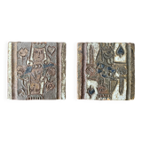 Paire de plaques en céramique par Les argonautes, Vallauris, circa 1960