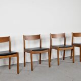Set Of 4 Midcentury Danish Style Teak Chairs.