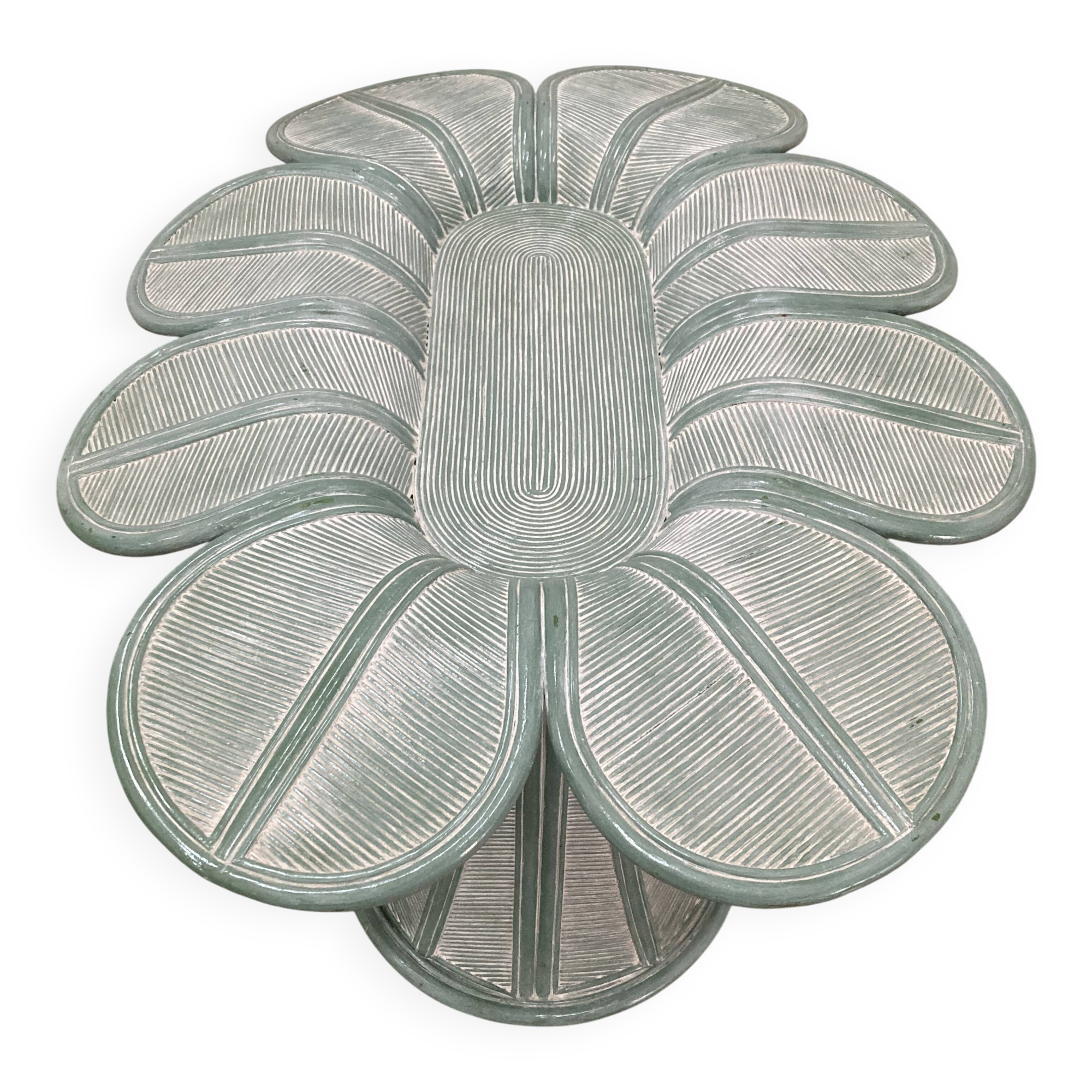 Vintage Bamboo and Rattan Dining Table, 1980's