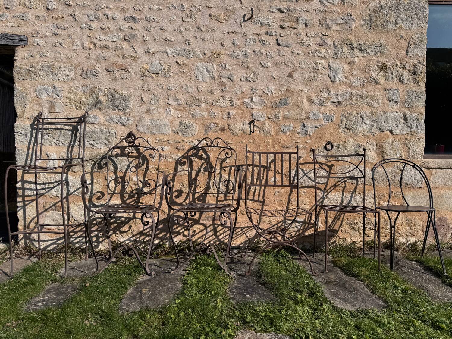 Set of handcrafted wrought iron chairs