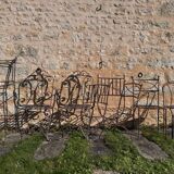Ensemble de chaises en fer forgées artisanales