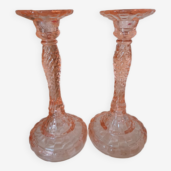 Glass candlesticks