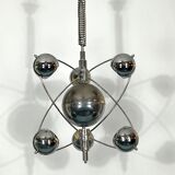 Goffredo Reggiani, satellite chrome chandelier from 60s
