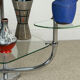 Art Deco shelf in glass and chrome metal