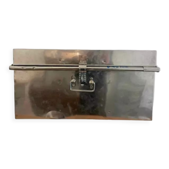 Metal box with lock for padlock
