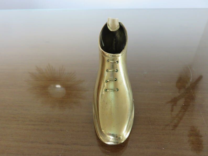70s brass shoe ashtray