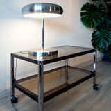 Erard coffee table, metal and smoked glass 1980