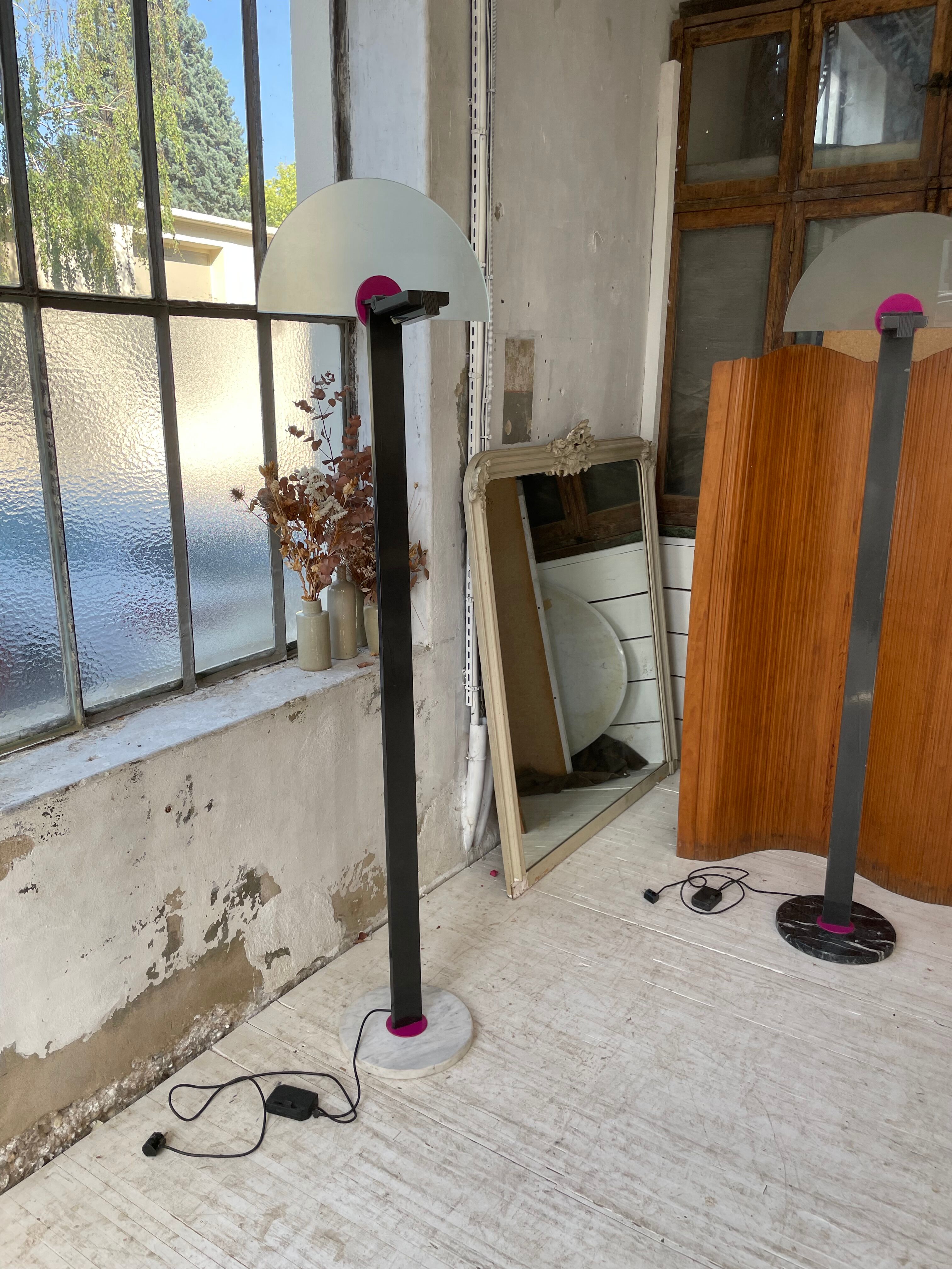 Memphis 80s pink and marble floor lamp