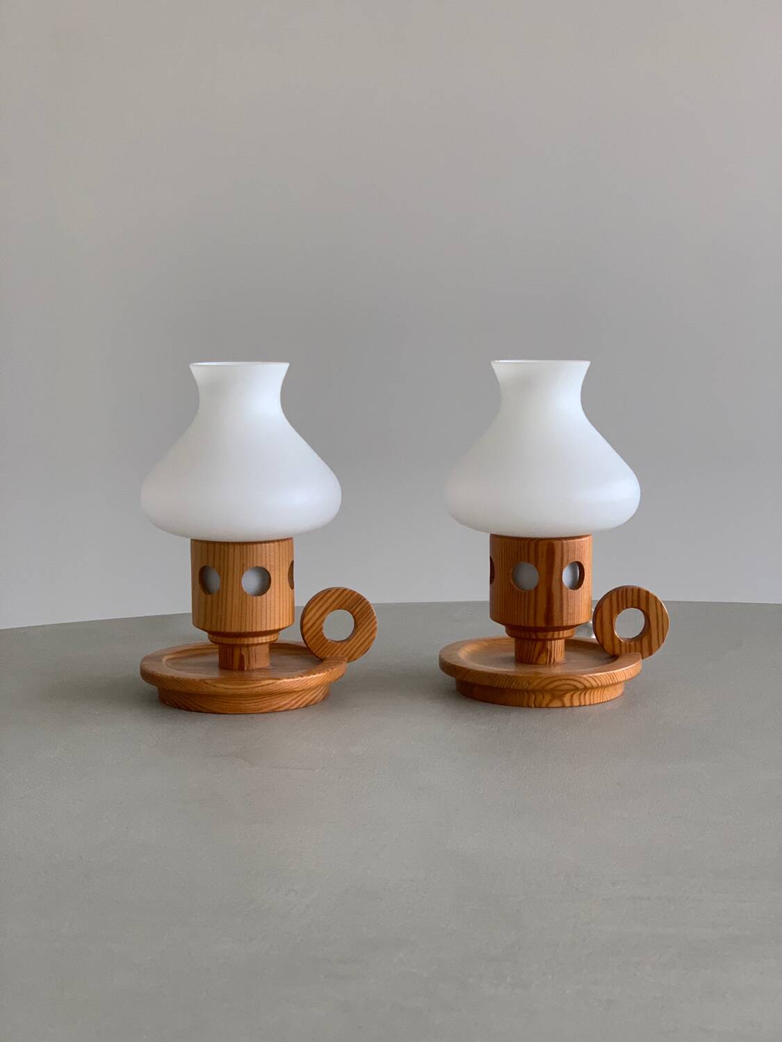 Set of 2 table lamps by erik höglund for boda, 60s