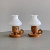Ensemble de 2 lampes de table par erik höglund pour boda, années 60