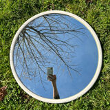 Round wooden mirror