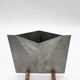 Sculptural brushed aluminium vase, 1980s