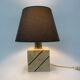Travertine table lamp with golden details, 1970’s