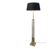 Glass and brass floor lamp