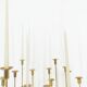 Set of 15 Scandinavian candle holders in brass and glass, Gunnar Ander, Ystad Met