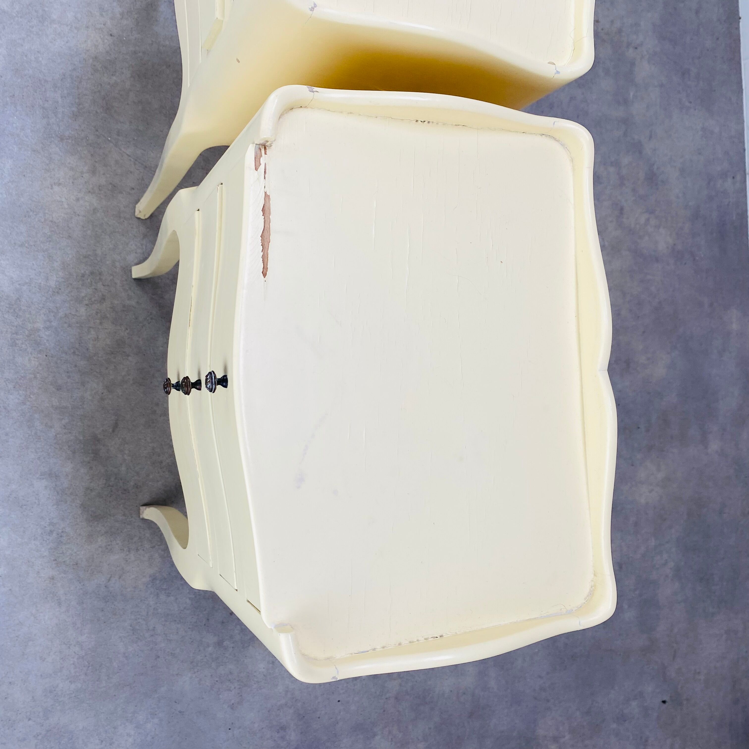 Pair of bedside tables Louis XV style white