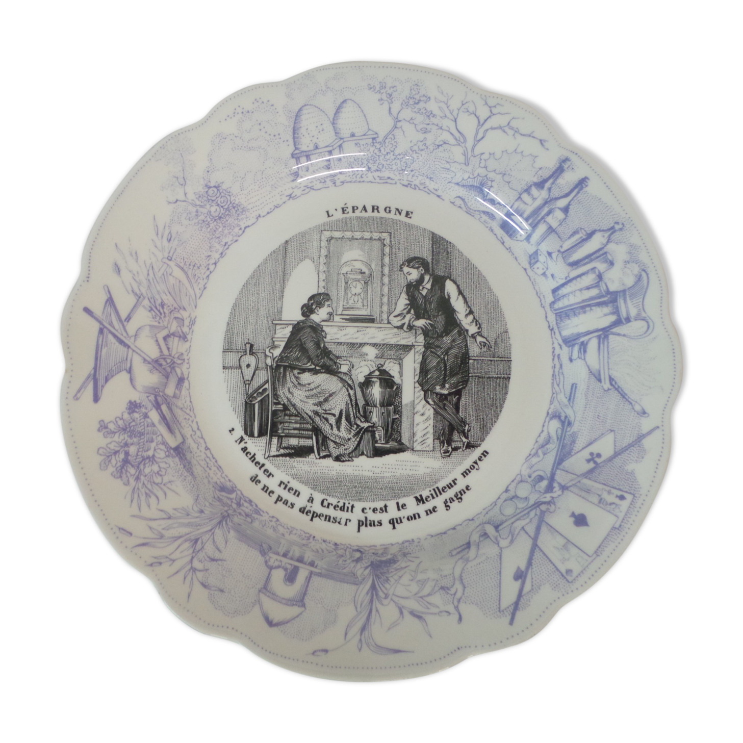Decorative plate saying sarreguemines