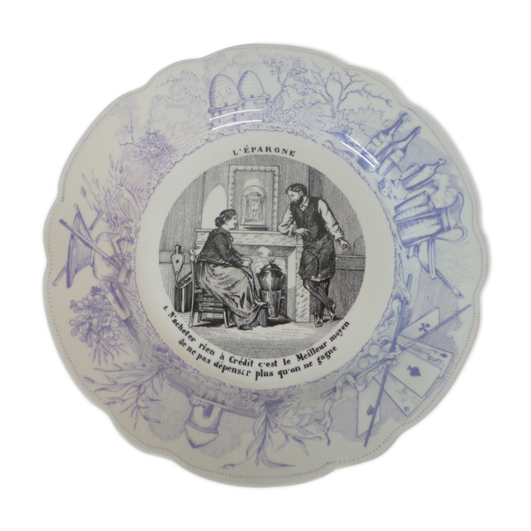 Assiette décorative dicton sarreguemines