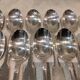 12 silver plated dessert spoons, Francia goldsmith, single-flat, 18.7cm