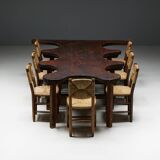 Table Organique Rustique De Forme Libre, France, Fin 19ème Siècle