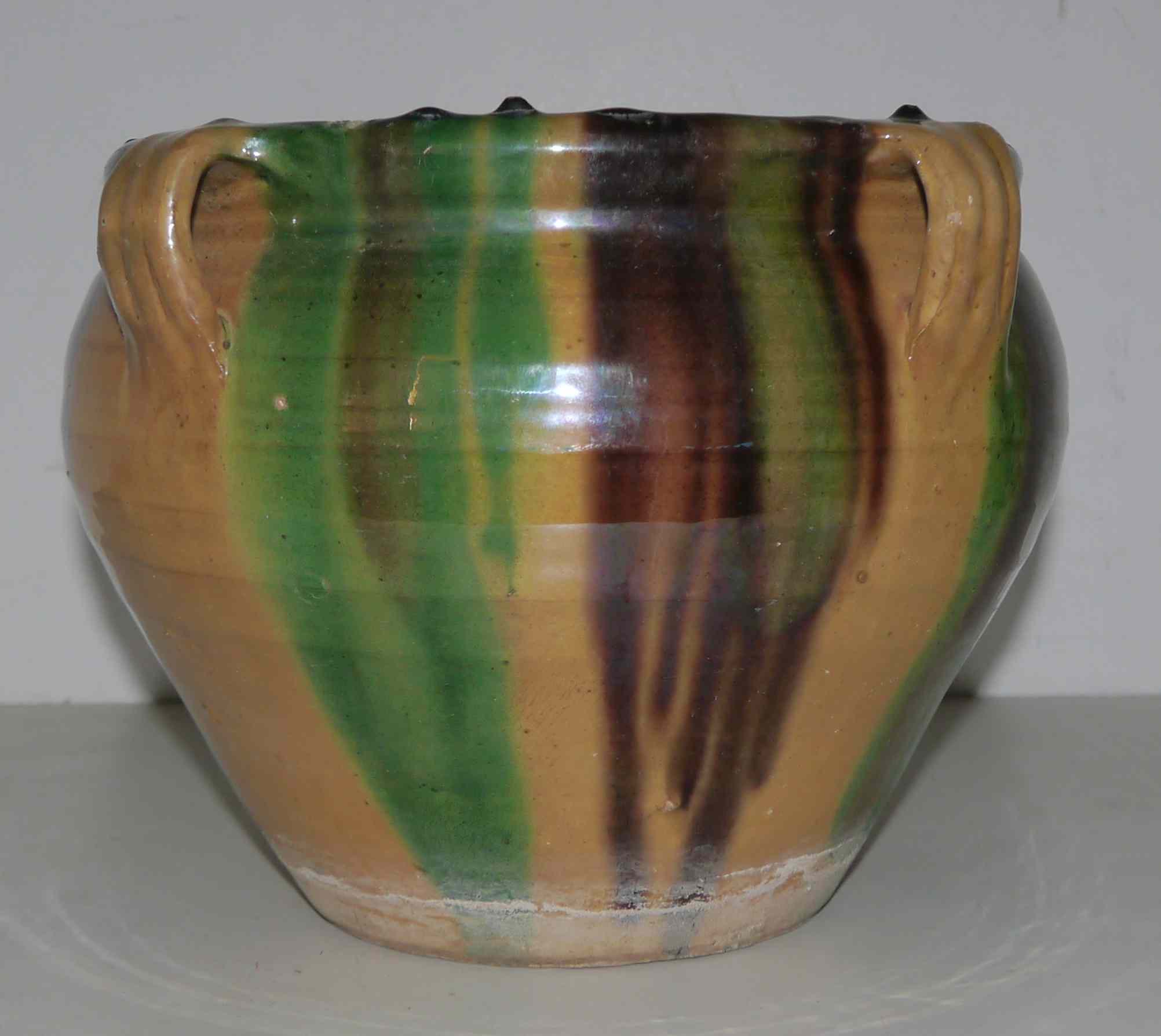 Pot glazed pot cache style Poteries d'Albi terracotta