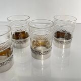 4 verres à liqueur en cristal et argent – Fin XIXe - début XX siècle