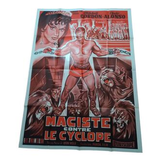 Affiche cinéma originale pliée grand format : Maciste contre cyclope année 1961