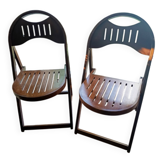 Paire de chaises en bois pliantes otk n°23  années 1950/1960