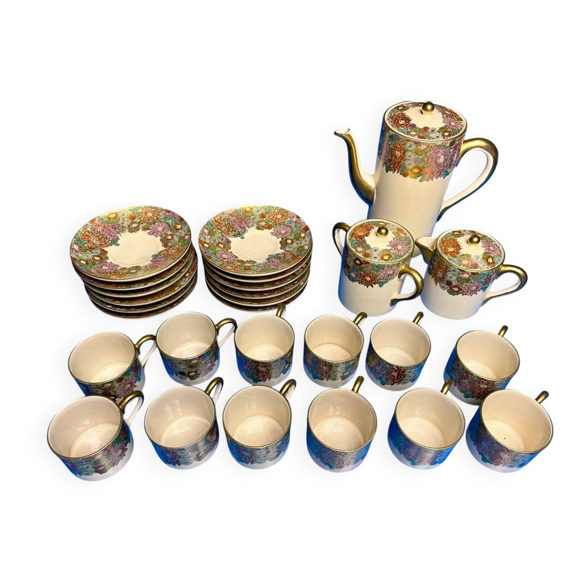 Service à café japonais vintage – Koshida Japan – 27 pièces