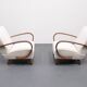 1930 Jindrich Halabala Bentwood Armchair in Ivory Premium Buckle