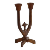 Scandinavian teak candle holder 1960