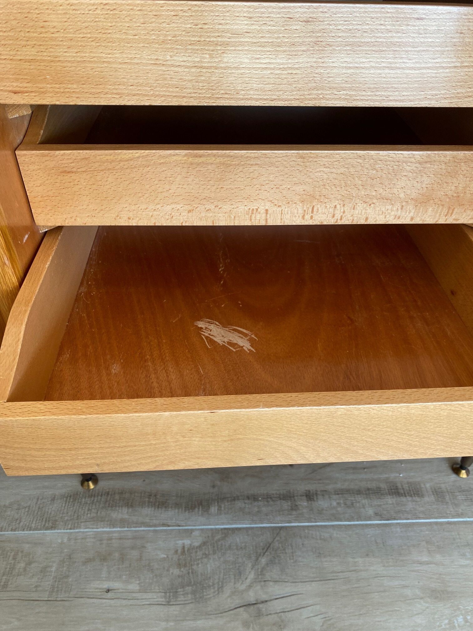 Chene and rattan cabinet