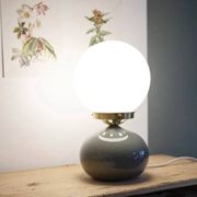 Lampe céramique grise & opaline